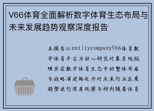 V66体育全面解析数字体育生态布局与未来发展趋势观察深度报告